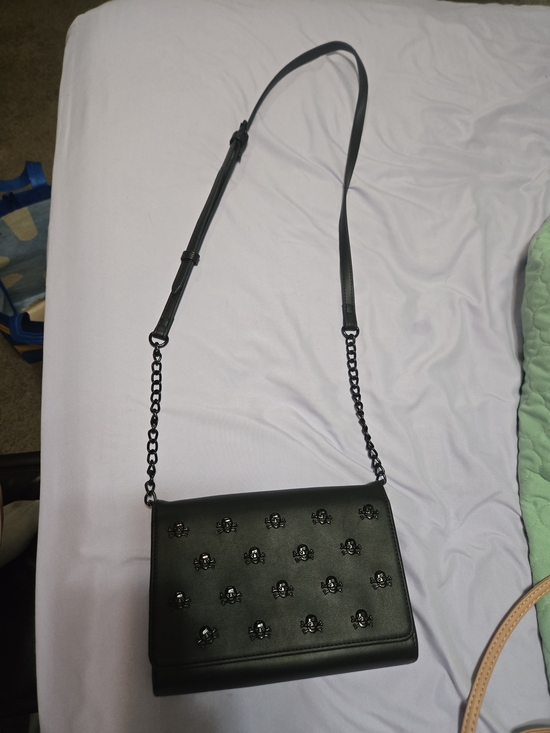 Betsey Johnson Handbags - Betsey Johnson Black Studded Skull Crossbody Bag